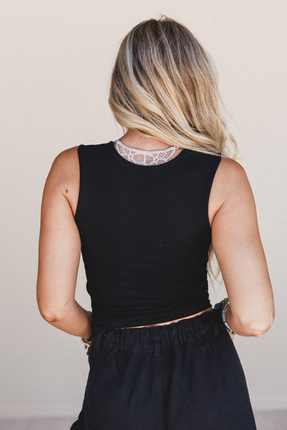 Hot Take Double Layer Tank - Black