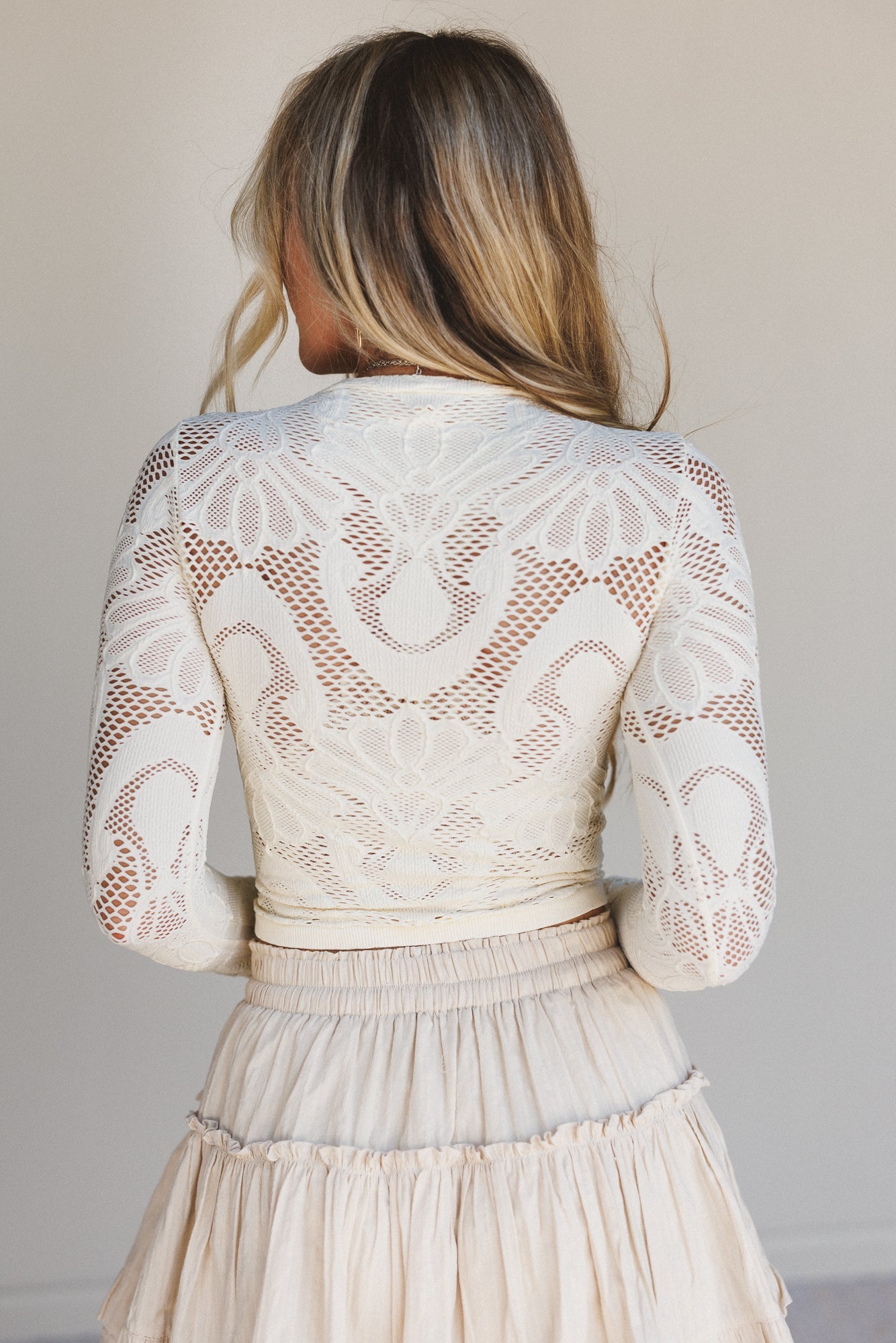 Wander Net Layering Top - Cream