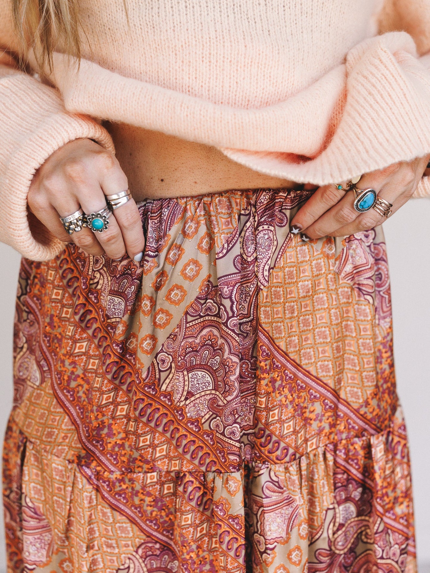 Fern Print Skirt - Hazelnut