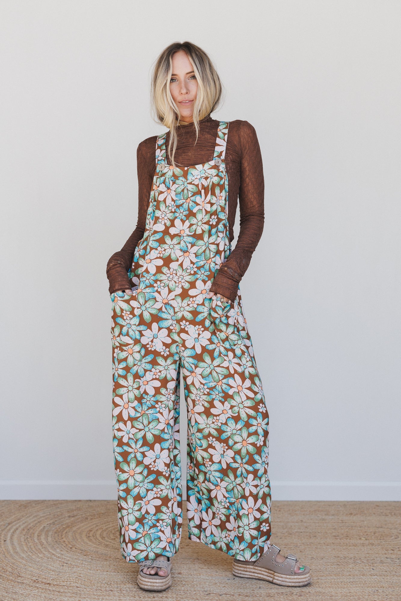 Electric Daisy Overalls - Mocha