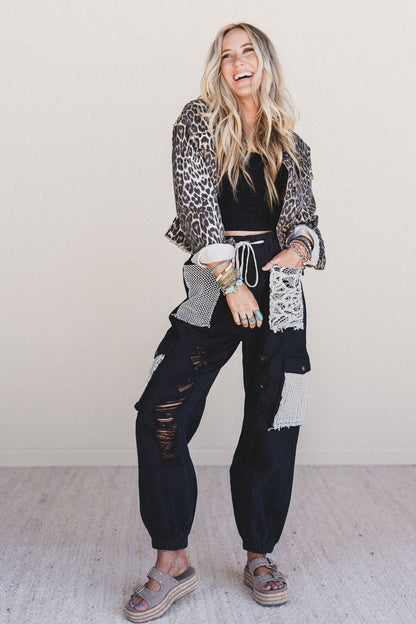 City Sky Distressed Pants - Black