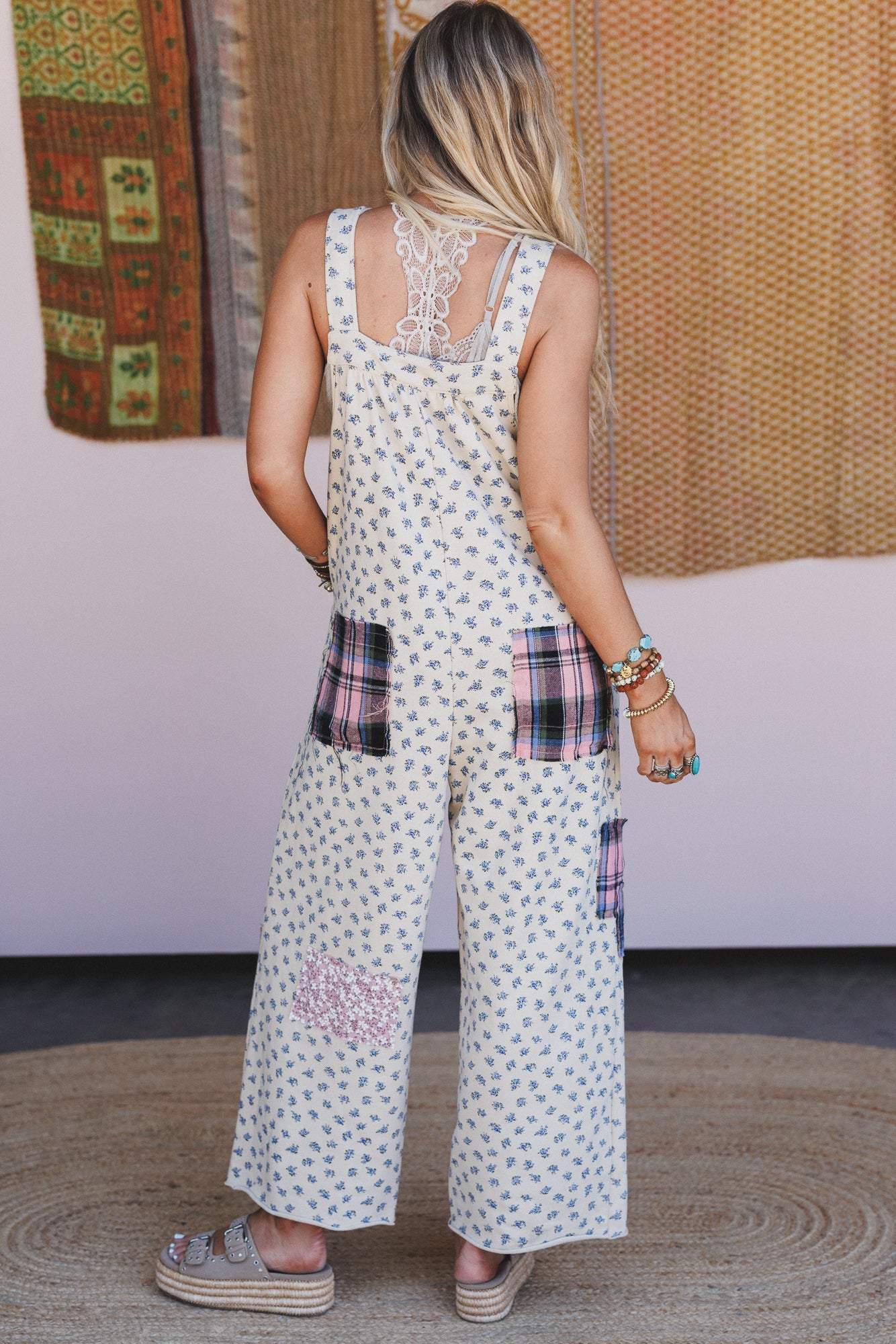 Petal Patch Overalls - Latte