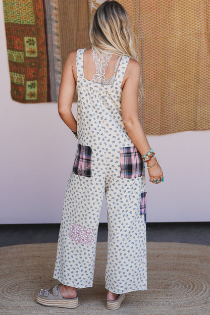 Petal Patch Overalls - Latte