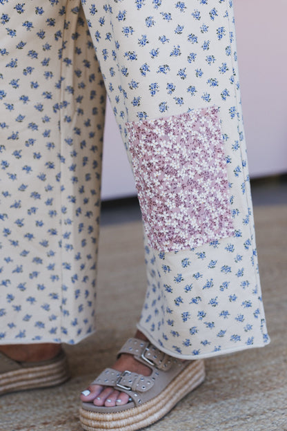 Petal Patch Overalls - Latte