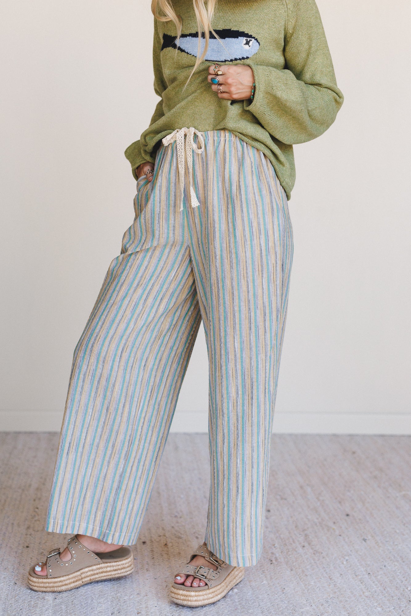 Sunkissed in Stripes Pants - Teal