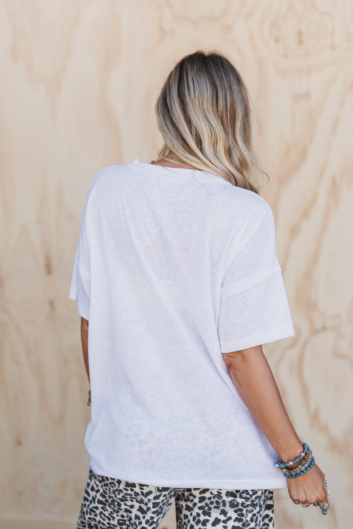 Tash V Neck Tee - Off White