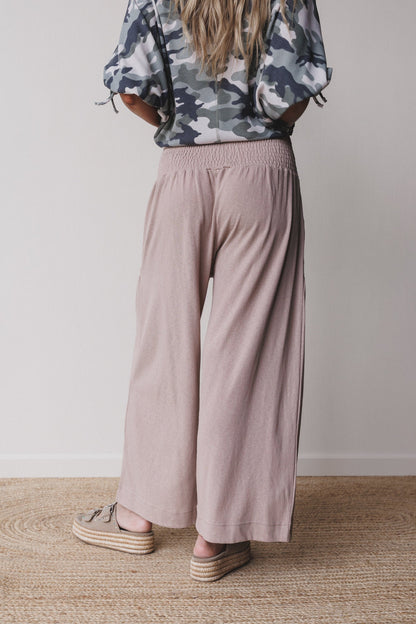 Solana Solid Wide Leg Pants - Natural