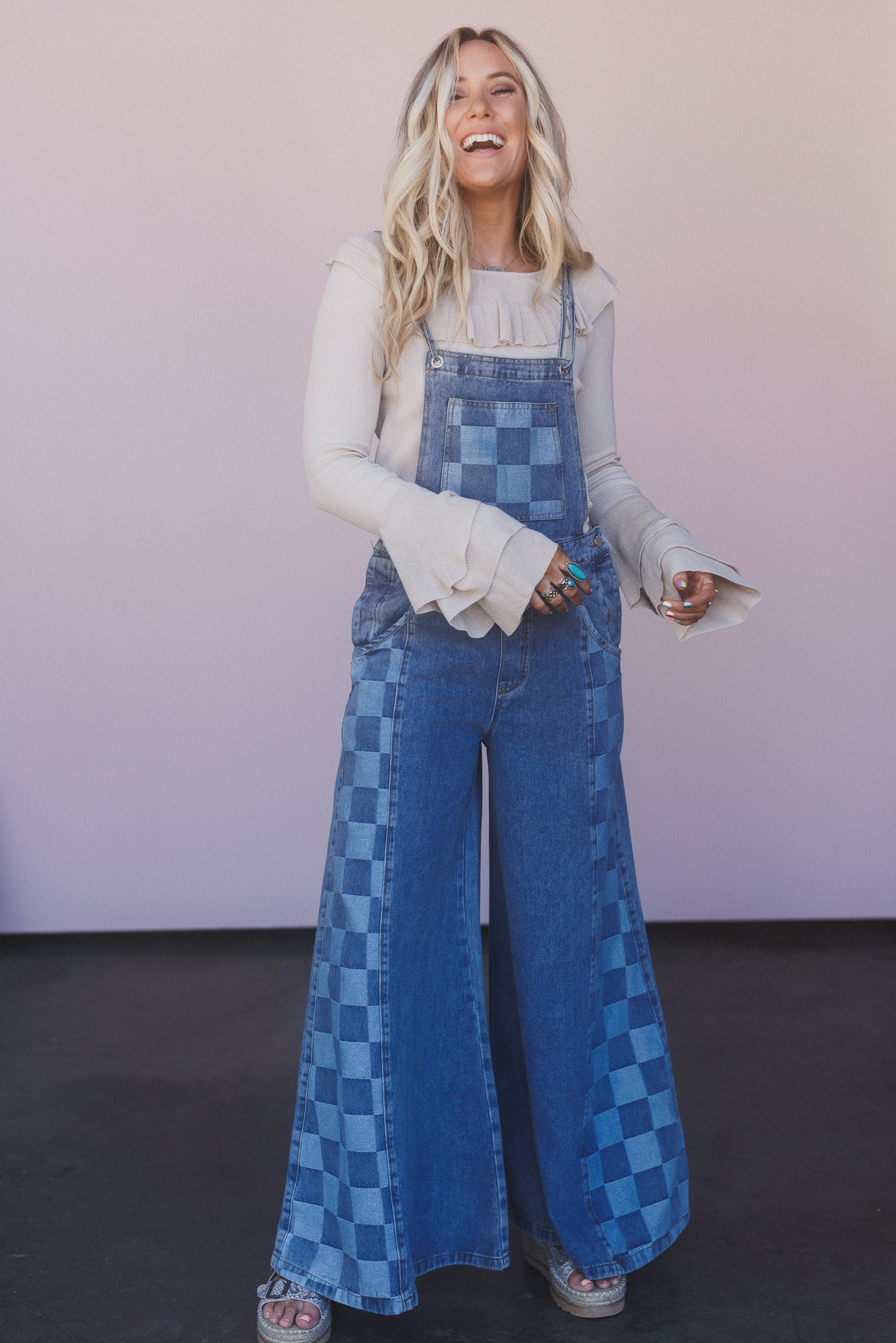 Darling Dream Wide leg Jumpsuit - Light Denim