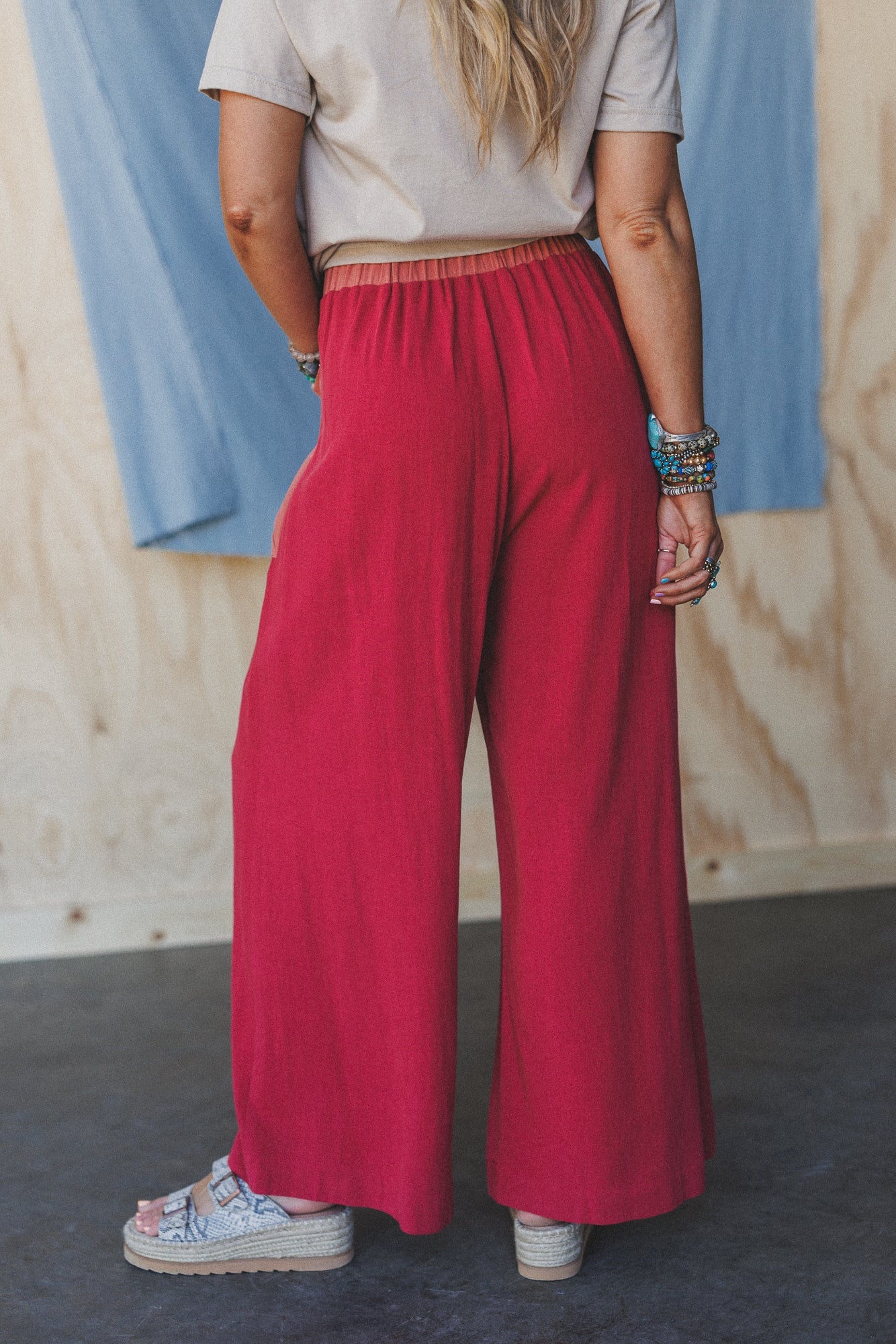 The Nest No Rush Wide Leg Pants - Terracotta Multi