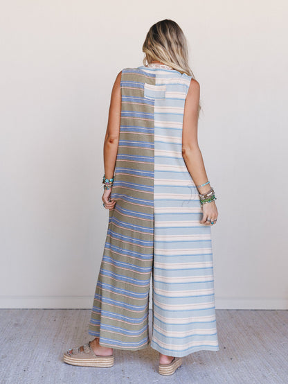 The Nest Cruise Lines Jumpsuit - Blue Olive