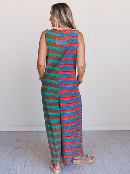 The Nest Cruise Lines Jumpsuit - Teal Brown
