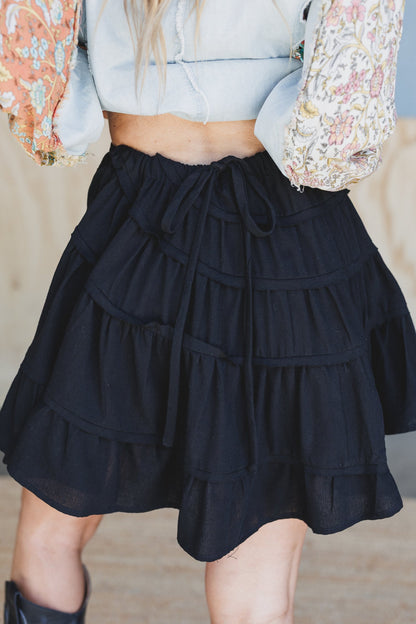 Becky Tiered Skirt - Black
