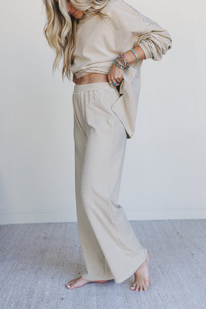 Soft Mode Wide Leg Pants - Beige