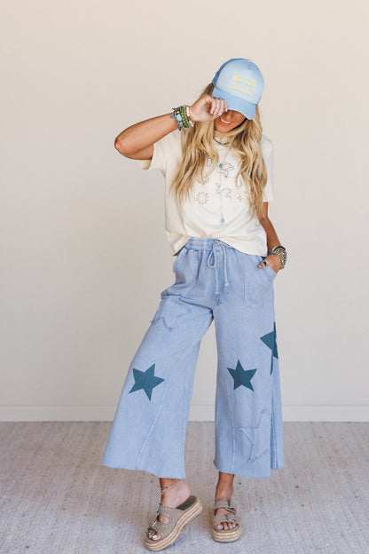 Wishful Thinking Wide Leg Pants - Blue