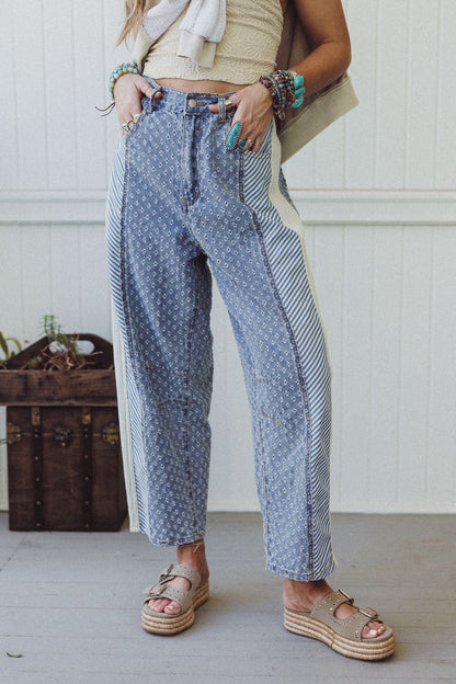 Luna Textured Pants - Denim