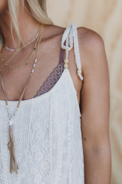 First Kiss Floral Lace Maxi Dress - Cream