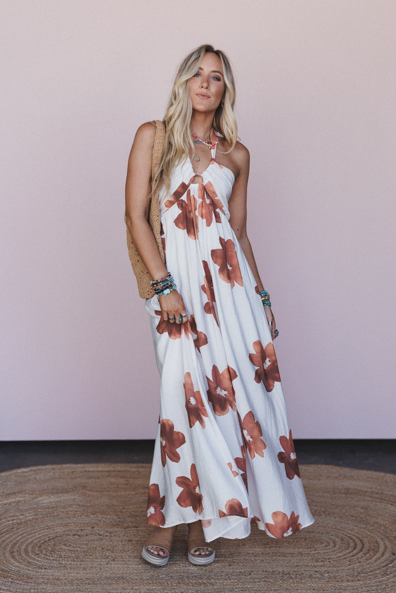 Rebel Breeze Halter Maxi Dress - Toffee