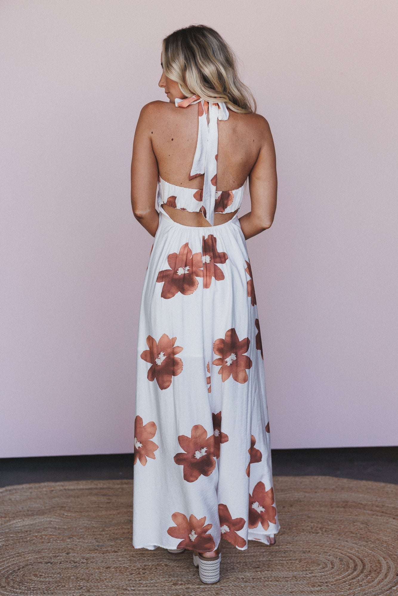 Rebel Breeze Halter Maxi Dress - Toffee