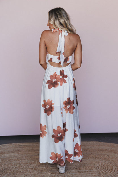 Rebel Breeze Halter Maxi Dress - Toffee