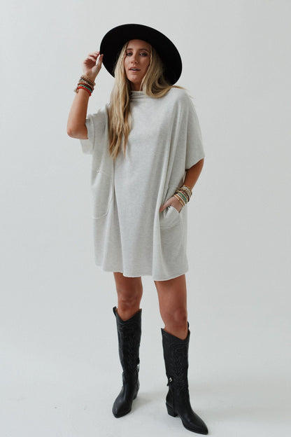 The Nest Laid Back Luxe Dress - Light Heather Gray