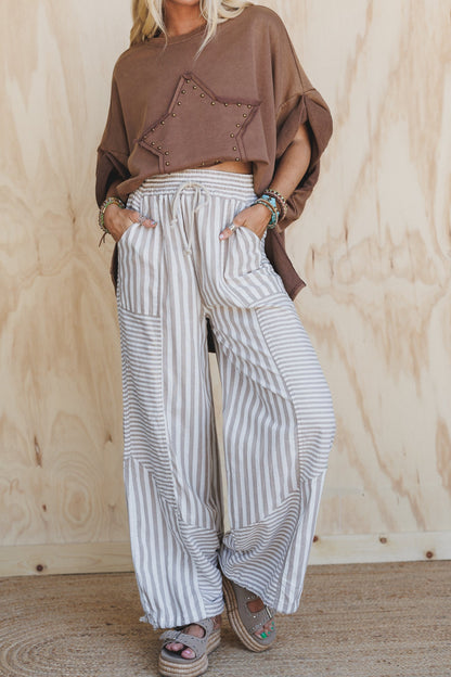 Aveline Striped Pants - Taupe