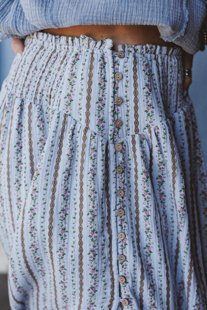 Boheme Bliss Maxi Skirt - Blue