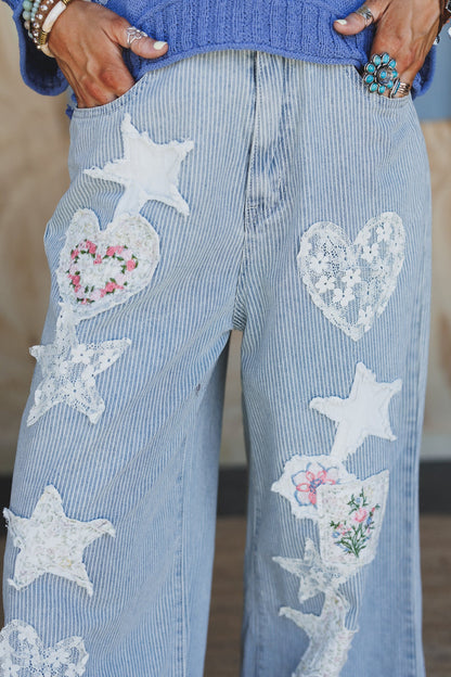 Treasure Trove Patchwork Pants - Denim