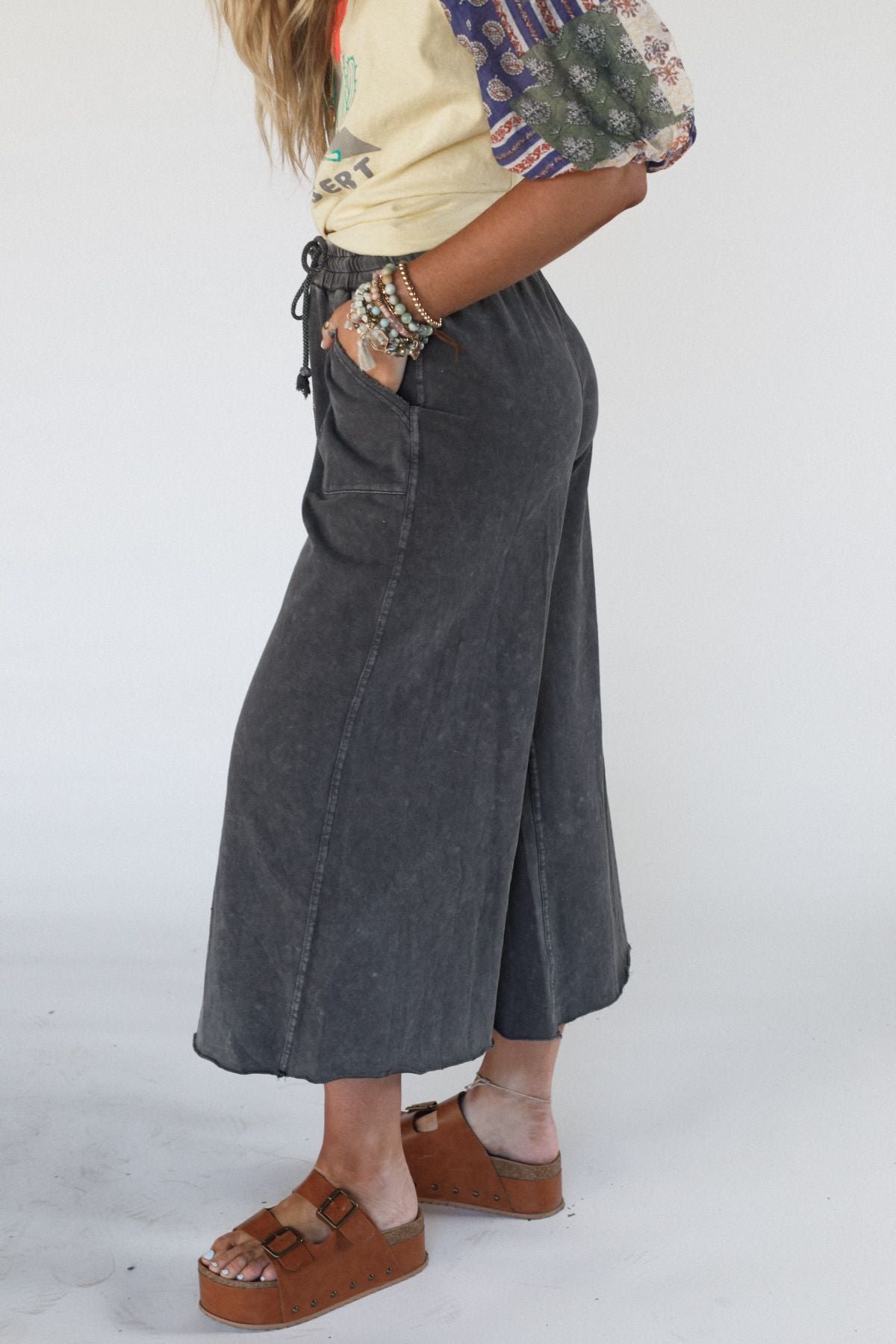 Relaxing Robin Wide Leg Pant - Black
