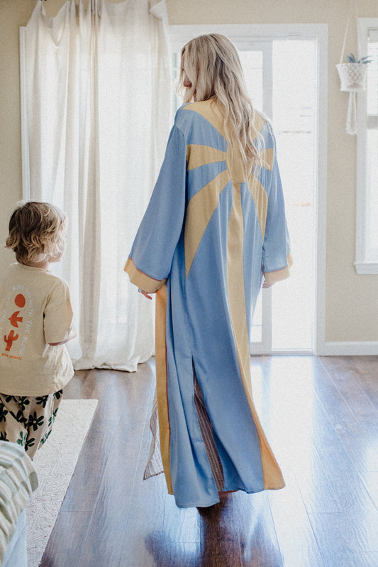 Boho Sunrise Duster - Blue