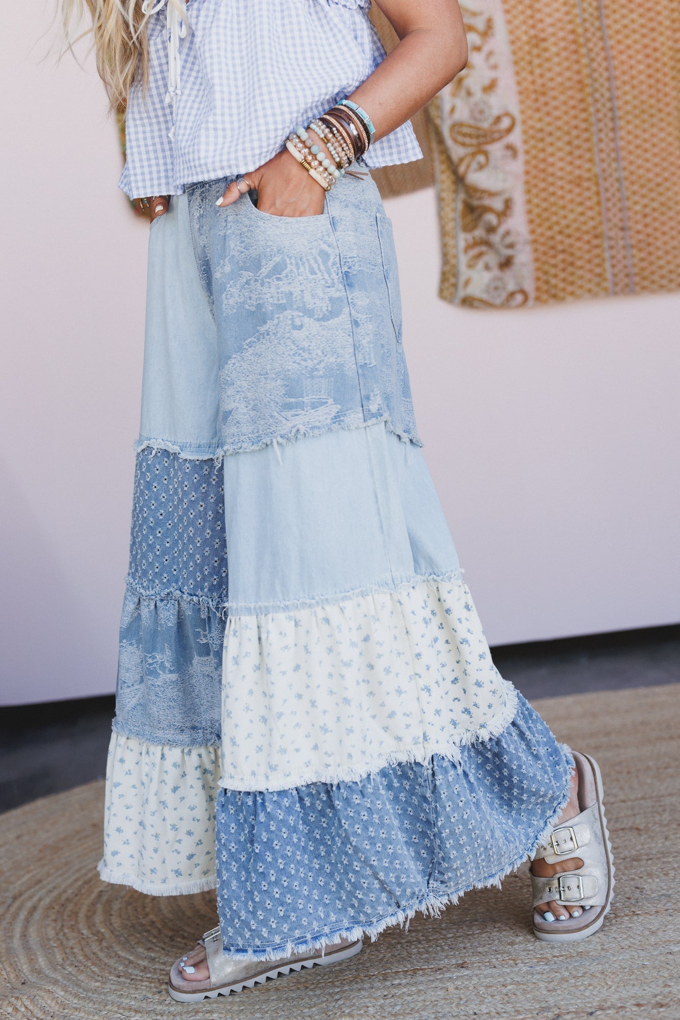 Jane Tiered Pants - Denim