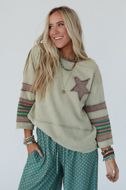 Starbeam Pullover Top - Sage