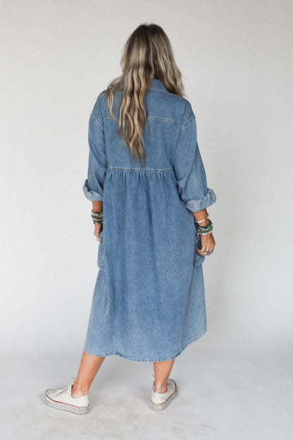 Wild Willow Denim Maxi Dress - Light Denim