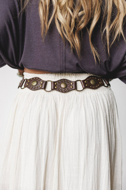 Rustic Medallion Concho Belt - Brown