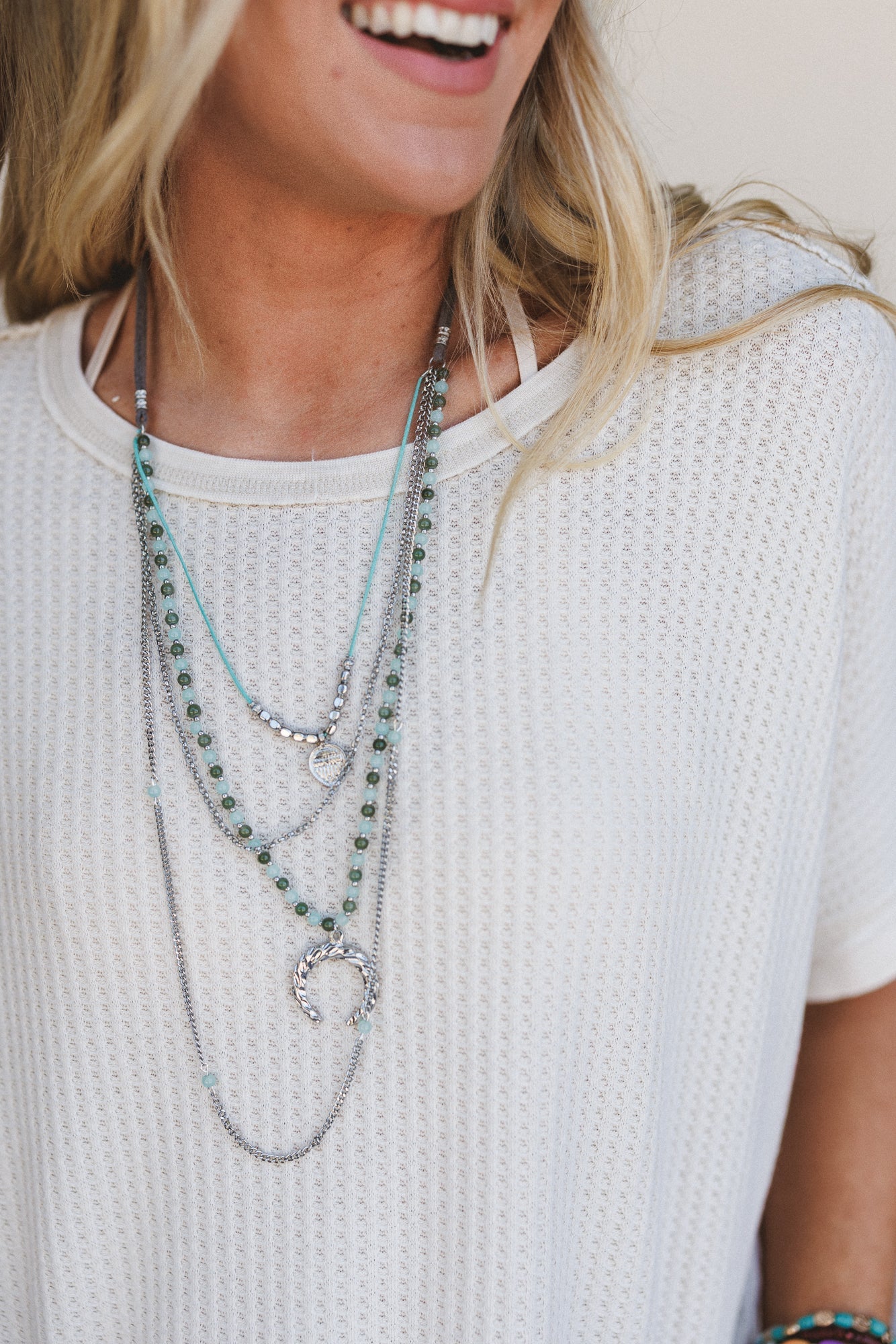 Firelight Layered Necklace - Blue