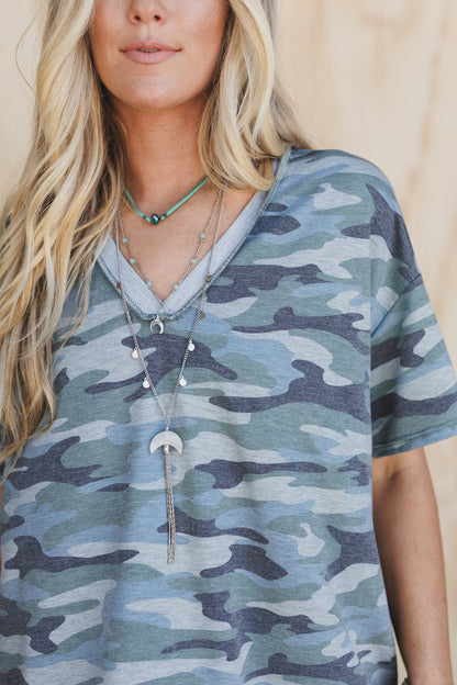 Blue Moonstone Layered Necklace - Blue Multi