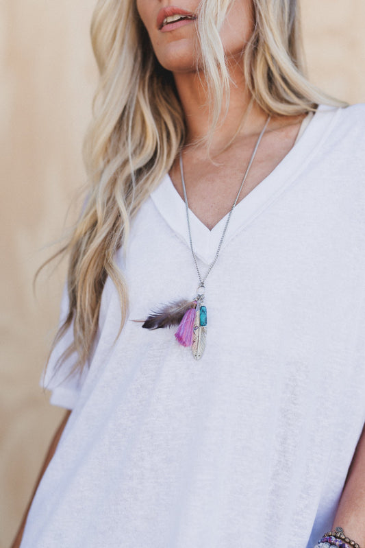 Featherlight Necklace - Purple