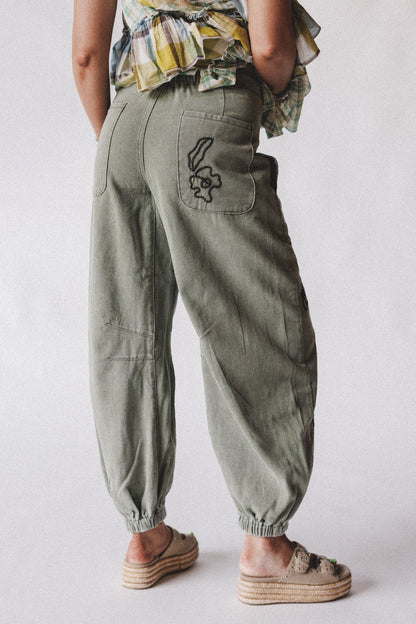 Sweet On You Embroidered Pants - Green