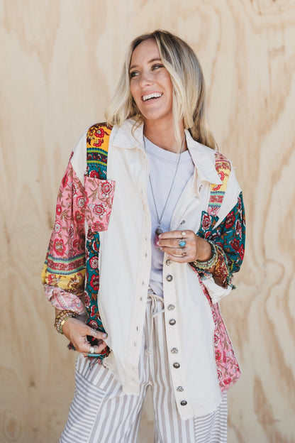 Lush Layers Button Down Top - Cream