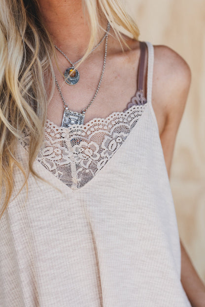 Forever Set Tank Top - Almond