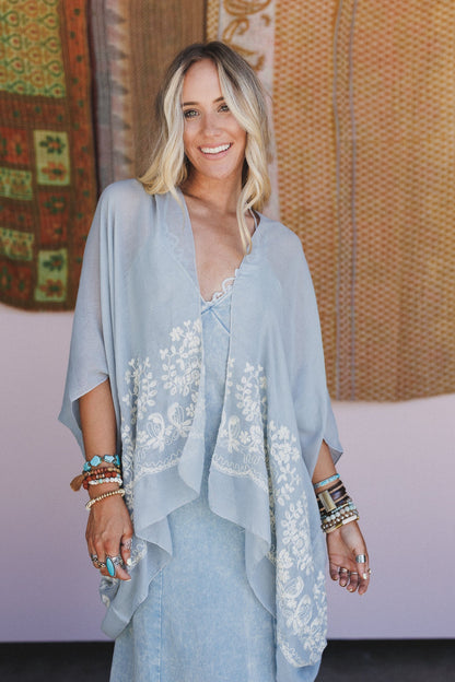 Sunset Fern Kimono - Smoke