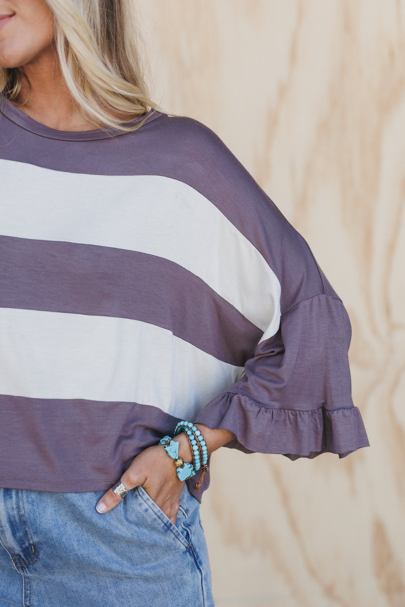 The Nest Soft Spoken Top - Dark Camel Oatmeal