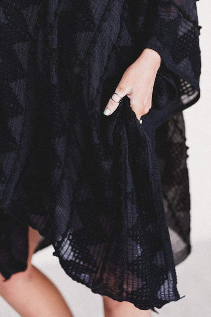 Bali Embroidered Kimono - Black