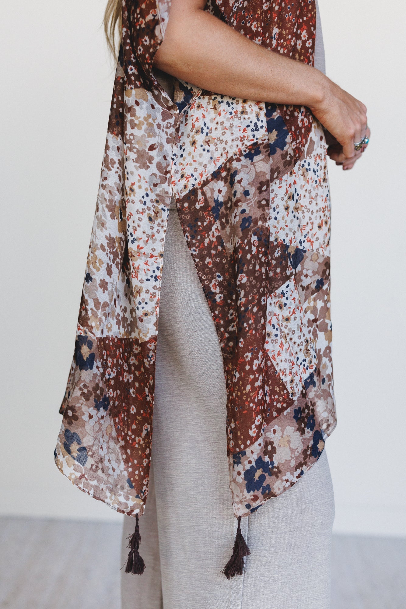 Garden Fairy Floral Kimono - Brown
