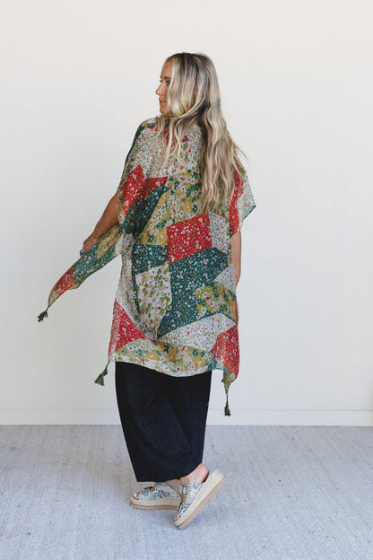 Garden Fairy Floral Kimono - Olive