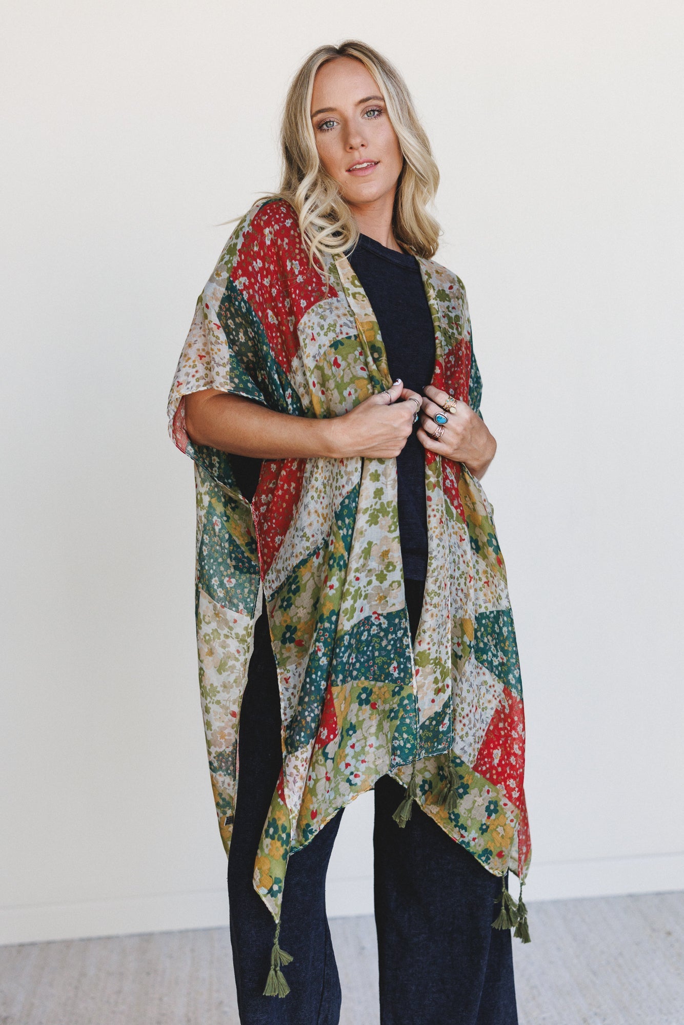 Garden Fairy Floral Kimono - Olive
