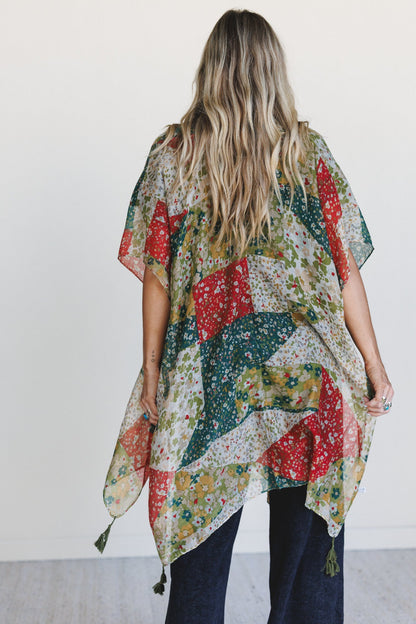 Garden Fairy Floral Kimono - Olive