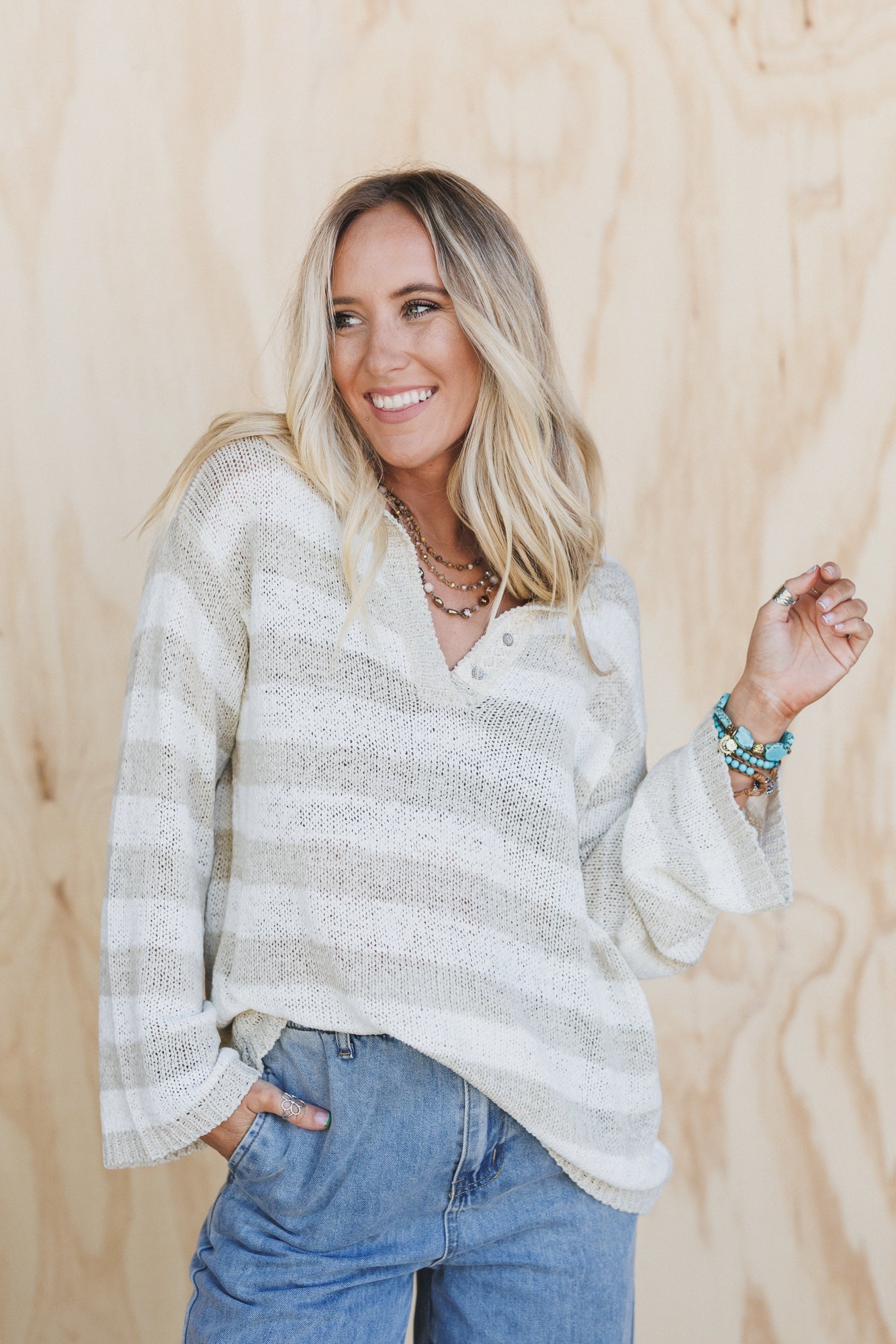 Sandy Shores Striped Top - Sand