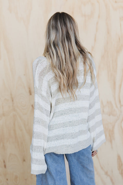 Sandy Shores Striped Top - Sand