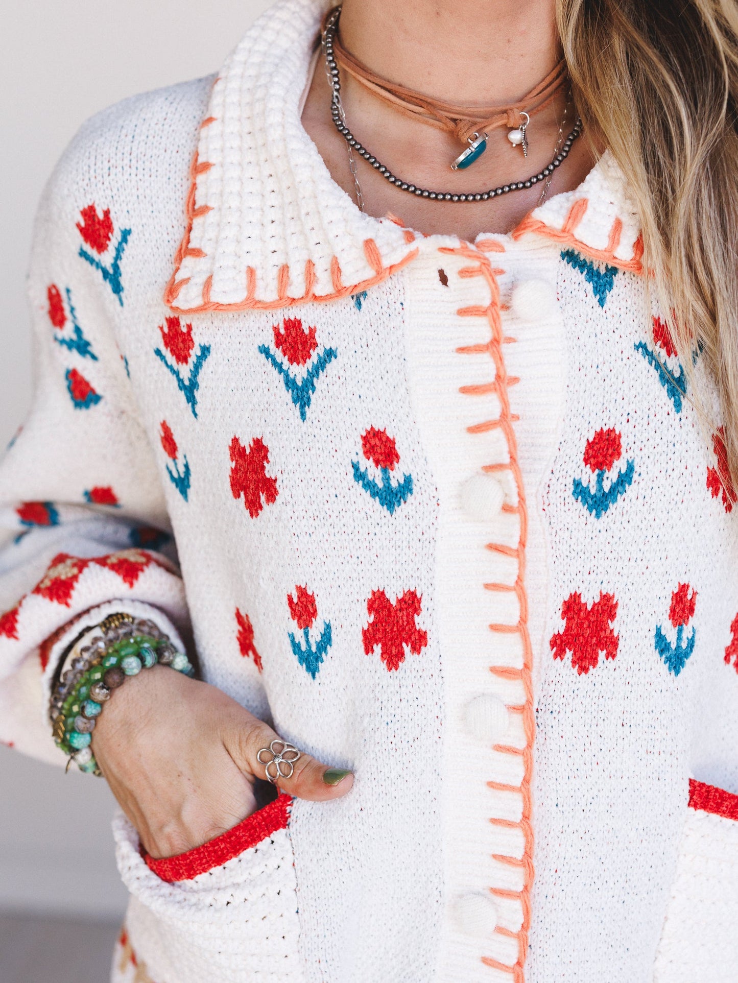 Country Heart Sweater - Cream