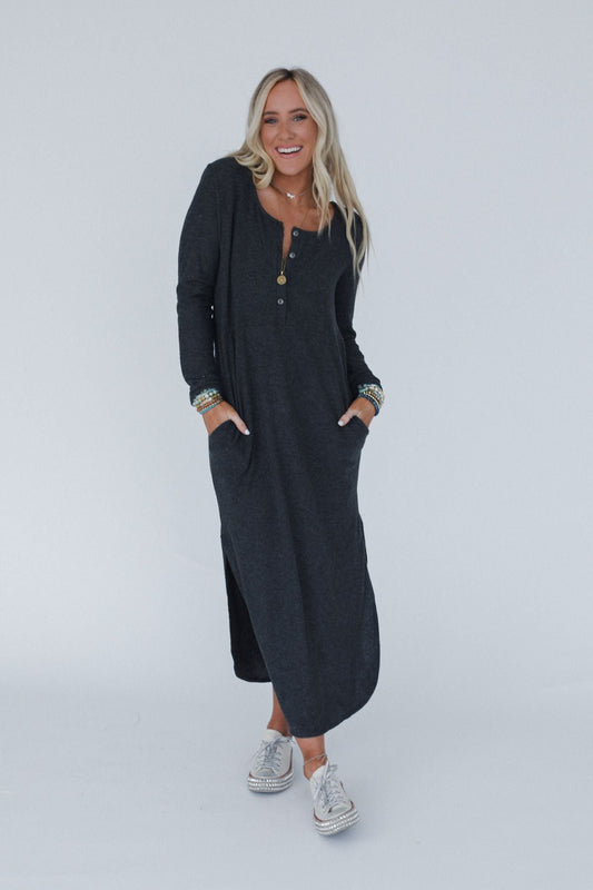 The Nest Simply Comfort Dress - Charcoal
